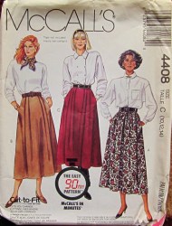 4408  McCalls 90 MINUTE EASY LONGER FLARE PLEAT SKIRT PATTERN 10-14  uncut
